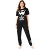 Disney Pigiama Donna - Nightmare Before Christmas Pigiama Donna Cotone Lungo A Manica Corta S-2XL Jack Skellington - Regali Donna Ragazza (Nero/Christmas, L)