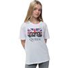 Queen Kids T Shirt Vintage Union Jack Band Logo Nuovo Ufficiale Bianca Ages 3-12