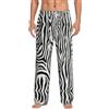 LNNIUK Pantaloni da uomo con stampa zebrata, pantaloni caldi per pigiama, pantaloni da notte leggeri con coulisse, bianco, XX-Large
