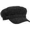 LIPODO Berretto Marinaio a Coste Fine Uomo - Newsboy Berretti con Visiera Visiera, Fodera Inverno Autunno/Inverno - S (55-56 cm) Nero