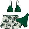 LYZOURBB Costume da bagno per ragazze, 3 pezzi, costume da bagno, Verde, 8-9 Anni