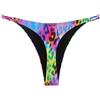 RELLECIGA Slip bikini perizoma da donna a taglio alto, Viola leopardato., Large