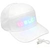 Tissting Cappello Programmabile con Controllo App Bluetooth Berretto Bluetooth con Schermo LED Rimovibile, Berretto da Baseball Illuminato Modificabile, Cappello LED per Concerti Notturni (Bianco)