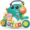 Hola - Pianoforte musicale a forma di dinosauro per bambini, con luci e 50 melodie reali diverse, gioco interattivo organo per bambini 2 in 1 con attività, giocattolo sensoriale ed educativo, regalo