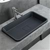 Mai & Mai Lavabo da Incasso 53x33x10.5cm, Lavandino Bagno Rettangolare Colossum104 Lavabo da Minerale Fuso, Antracite Opaco