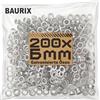 BAURIX® 200 Occhielli (Ø 6 mm) per Pinza TALOS - SOLO OCCHIELLI - per Teloni, Tendalino, Pelle & Tende - Ideale per Fai-da-te, Sartori & Bricolage - Pinza disponibile separatamente