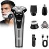 HyAdierTech Rasoio Elettrico Barba, Rifinitore All-In-One, Regolabarba Uomo Senza Fili Wet & Dry con Taglia Peli Naso, Spazzola Pulizia Facciale, Trimmer Tempie, Ricaricabile, Rifinitore di Precisione