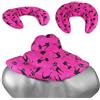 Giraffenland Cuscino del collo, gatto nero-sfondo fuchsia. Cuscino termico con semi di colza. Cuscino cervicale, terapia caldo e freddo