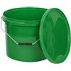 BenBow secchio con coperchio 10l verde 10x 10 litri - sicuro per gli alimenti, stabile, a prova di perdite, inodore - contenitore in plastica con manico - vuoto