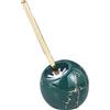 MOBAAK FENGJISUN Scopino WC Scovolino Bagno WC Spazzola per WC a Cupola in Ceramica e Supporto Set Spazzola per WC Decorativa da Terra con Manico Lungo per Bagno Spazzolone WC Accessori Bagno(Dark Green)