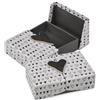 MIJOMA Set di 2 confezioni regalo con doppio coperchio pieghevole, scatola a sorpresa, scatola decorativa riutilizzabile, dimensioni piccole 12 x 8 x 3 cm (grigio con motivo a cuore)