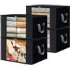 Flintronic 4 PC/84L Scatole per Armadio, Contenitori per Armadio Salvaspazio, Grande Capacità, Scatole per Vestiti, Contenitori Organizer Pieghevole con Manico,per Coperte Trapunte Biancheria da Letto