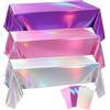ZephyrHome 3 PCS Demon Tovaglie,Viola,rosa e argento, tovaglia plastica rettangolare,per Feste Compleanno Matrimonio,Battesimo, Decorazione Tavolo Usa e Getta,Decorazione a tema onda coreana-274x137cm