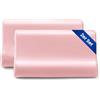 THXSILK 19 Momme Set di 2 federe in seta per cuscini sagomati in memory foam, cuscini cervicali in lattice, seta di gelso, ipoallergenici, lavabili (50x30x10/7 cm (confezione da 2), Rosa Incantevole)