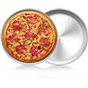 LZYMSZ 2 pezzi Cottura al forno in acciaio inox, teglia per pizza rotonda, utensili da cucina in alluminio antiaderenti per ristoranti e cottura di pizza fatta in casa (20 cm)