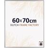 Dutch Frame Factory - Cornice 60x70 cm Argento Lucente - Plastica | Vetro acrilico antiriflesso, Montaggio a parete, Adatta per foto, poster o puzzle, Made in Holland