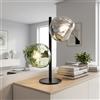 Licht-Erlebnisse Lampada tavolo vetro bianco verde nero, 2 sfere a specchio, H 40 cm, 2x E14 | 20 x 20 x H 40 cm, 2 sfere Ø 15 cm, 1,7 kg, vetro a specchio, 2x E14 max. 25 W, cavo in tessuto con interruttore, spina