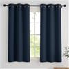PONY DANCE Tende Oscuranti Camera da Letto per Finestre Piccole con Anelli Tenda Corte Termica Isolante Freddo e Caldo per Interni 2 Pezzi L 90 x A 150 cm, Blu Scuro