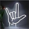 SHOUXI Insegna al Neon Luci Al Neon A Forma Di Mano Rock And Roll Per Bar, Pub, Camera Da Letto, Caverna Dell'uomo, Sala Giochi, Decorazione 36.5x31cm
