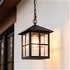 ZenithBeam Lampada a Sospensione Esterno Impermeabile Nero Retro Lampadario A Sospensione Luci Esterno E27 Alluminio Antiruggine E Vetro Spesso Industriale Lanterna Da Esterno Giardino Lampadario Vintage Gazebo
