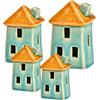 Logbuch-Verlag 4 piccole case decorative 10, 14, 18 cm, in ceramica, colore turchese