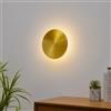 KOSILUM - Lampada da parete rotonda con finitura in ottone LED integrata, 18 cm, luce bianca calda, illuminazione soggiorno, camera da letto, cucina, corridoio, 7 W, 779 lm, LED integrato, IP20