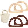 MaoNativey 4 Pezzi Manico per Borsa in Legno, Anelli Manici per Borsa a Forma di D Manici di Ricambio per Borsa per Artigianali Manico per Borse Fai da Accessori Borsa