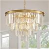MSSIAN Contemporaneo oro cristallo lampadario 9 luci oro 4-tier tondo lampadario per soffitto alto soggiorno scala ingresso ufficio domestico W60cm
