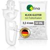 Rollina Gancio per tenda con binario interno da 3,2 - 4 mm, gancio per tenda anche per roulotte, camper, caravan, camion, 50 pezzi, colore: bianco