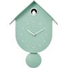 I-TOTAL® - Orologio a Cucù Colorato da Parete con Uccellino - Design Moderno, Orologio Decorativo per Casa, Cucina e Cameretta (VERDE PASTELLO)