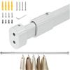 VirtuGro 42-65cm Asta Appendiabiti per Armadio Guardaroba per Camera Barra Appendiabiti Regolabile Ispessito&Robusto Può Sopportare 70KG Bianco