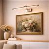 Alpinaluz Applique LED per Quadri e Specchi 48 cm 10W Luce Calda 2700K Braccio Articolato Orientabile Design Lineare Alluminio Finitura Nichel Spazzolato Montaggio a Parete
