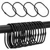 MUNTE 20 Pezzi Anelli per Tende in Ferro, Ovali Anelli Tenda da Doccia 44,1 x 67,6 mm, Anello per Tenda da Doccia Nero, Adatto per Bagno, Cucina, Camera da Letto