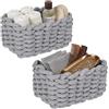 Ruikcoll Cestino portaoggetti,Cestino bagno,Dimensioni: 19x15x12 cm, 2 Pezzi,Grigio