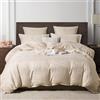 YASMENG Copripiumino in Raso 220x240 Beige Oro Jacquard Stampato Leopardo Parure da Letto in Raso Morbido Brillante Deluxe Seta Biancheria da Letto per Adulti con Cerniera con Federe 65x65 cm