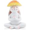 LOVIN PRODUCT Statua Coniglio Meditazione 11cm in Resina - Figurina Yoga per Scrivania, Soggiorno, Ufficio, Patio & Giardino, Simpatico Portavaso Zen, Mini Scultura da Tavolo per Casa e Cortile