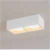 Partenopea Applique quadrato in Gesso Bianco verniciabile plafoniera da soffitto verniciabile con attacco lampadina GX53 max 15W per arredo (2)