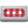 FORTTS Rosa artificiale conservata di classe 4-5 cm, rose naturali eterne vere, di alta qualità, rosa immortale dura dai 3 ai 5 anni per la festa della mamma, San Valentino, regali di compleanno, decorazione