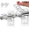 Kositi ※Kositi※ Set di 2 Supporti Per Bastoni Tende Senza Forare con Viti e Tasselli Inclusi - Adesivi per Tende in Trasparente per Bastoni Ø1,3-3 cm - Portata 8kg Soggiorno Bagno Cucina ✮Garanzia A Vita✮