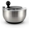 Hanseküche Centrifuga da insalata in acciaio inossidabile - Ø24,5x19cm Centrifugare,servire e conservare in un unico Salad Spinner privo di BPA,Grande capacità di 4,5 litri con azionamento a manovella