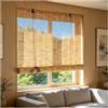 ACJSDGL W60 x H160cm Tenda a rullo in bambù con tirante laterale Colore primario Materiale naturale per installazione interna,ideale per finestre e camere da letto