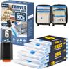 BoxLegend 6 Sacchetti a Vuoto per Viaggi- Per Valigie e Zaini, Spessi e Impermeabili, 1 * 40x60+ 2 * 40x50+ 2 * 40x40+ 1 * 35x50cm, con Pompa Elettrica USB da 1400mAh - Risparmia Spazio nella Valigia