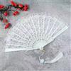 ALMLWIAJ Ventaglio a mano in pizzo vintage con nappe, ventaglio pieghevole con piume, bianco/nero, per feste in maschera ed eventi di ballo! (Bianco)