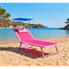 PASSION Rodi Telo Coprilettino Mare 192x72 cm con Cuscino Elastici e Tasche Laterali Copertura per Lettino da Spiaggia in Microfibra Assorbente ad Asciugatura Rapida Salvaspazio (Fuxia)