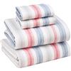 Ruvanti 100% Cotton Sheets Queen Size Set, 4 Pieces, Soft & Breathable Percale Weave Bedding, Deep Pocket 16, Hotel Standard, Crisp Cool Feeling, Durable, Perfect Striped Bed Sheet, Times