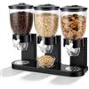 BORDRISE Distributore Di Cereali, Set Da 3 Pezzi Capacità 2 L Capacità Totale 6 L Triplo Distributore Di Cereali Per Cornflakes Caramelle Frutta Secca Riso Cereali Dolci E Chicchi Di Caffè