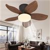 ZOMLBOF Ventilatore da Soffitto con Luce 6 Velocità Reversibile Lampada Ventilatore da Soffitto Telecomando APP Dimmerabile Lampadario con Pale Timer ，legno noce-25