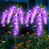 Ninonly Luci Solari Giardino Esterno, 2 Pezzi Lampade Solari con Glicine con LED Viola, 2 Modi Luce Solare Esterne Impermeabili, Decorazioni Giardino per Patio Terrazzo Cortile Natale