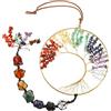 Jetec Albero della Vita di Cristalli Curativi con 7 Chakra Pietre Appendiabiti da Parete per Meditazione Ornamento da Appendere Burattato Feng Shui Ornamento per Finestre Souvenir di Matrimonio
