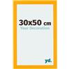 yd. Your Decoration - Cornice 30x50 cm - Giallo - Decorativa Parete in Legno con Vetro in acryl - Antiriflesso - 30x50 Cornice - Mura